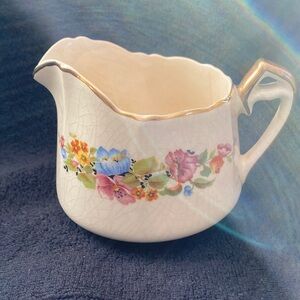 Vintage W.S. Georgette Ivory Creamer with 22KT #25585 H.M.H. Warranted